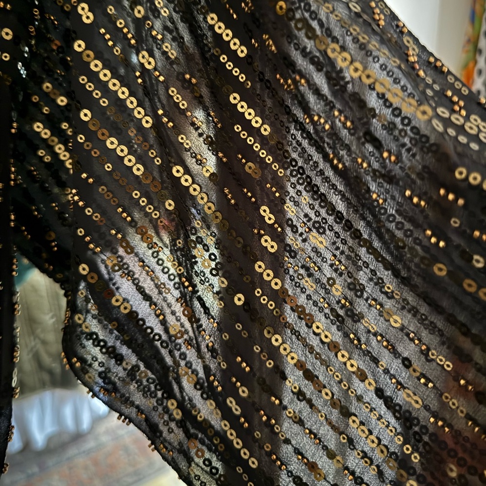 ZARA Black and Gold Sequin Dress Size Large - with tags! - Picture 6 of 6
